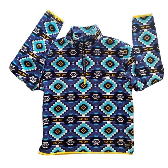 Wesc Miltch Aztec Unisex 1/4 zip polar fleece‎ pullover  Nightshadow Blue XXL - Picture 4 of 11